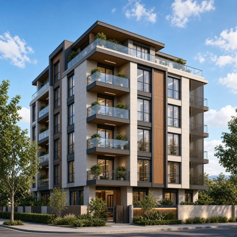 Konut projesi kataloğu — rezidans render ve daire planları